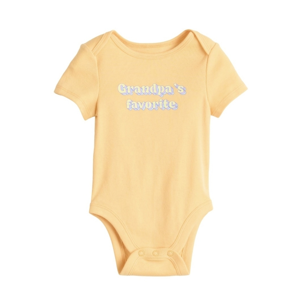 🌻 NWT Peach Short Sleeved "Grandpa's Favorite" Baby Bodysuit - Size NB